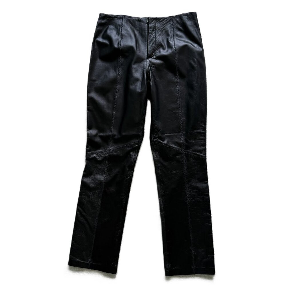 NINE WEST | Vintage Black 100% Genuine Leather Pants Sz 4 - Picture 1 of 5